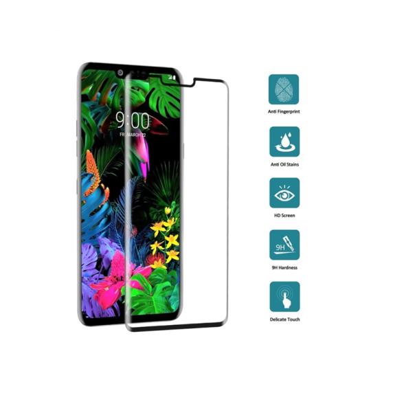 PROTECTOR DE PANTALLA CRISTAL TEMPLADO 3D NEGRO PARA LG G8 THINQ