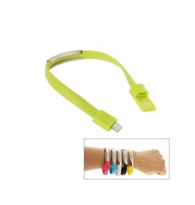 PULSERA CABLE DE DATOS Y CARGA PARA IPHONES Y IPADS COLOR VERDE