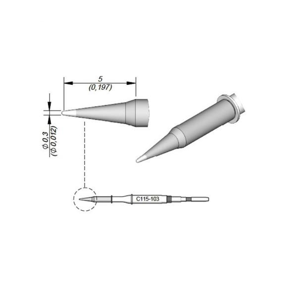 Punta Soldador JBC C115103 de Cabezal Cónica - 0.3mm