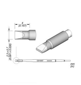 Punta Soldador JBC C210007 de Cabezal Cincel - 2.3x 0.7mm