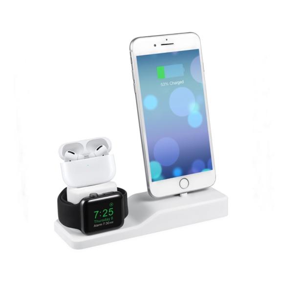 SOPORTE BASE DE CARGA PARA AIRPODS PRO BLANCO /APPLE WATCH/APPLE