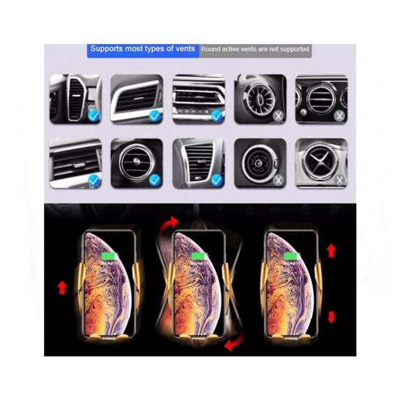 SOPORTE COCHE DE SMARTPHONE CON CARGA RÁPIDA E INALAMBRICA