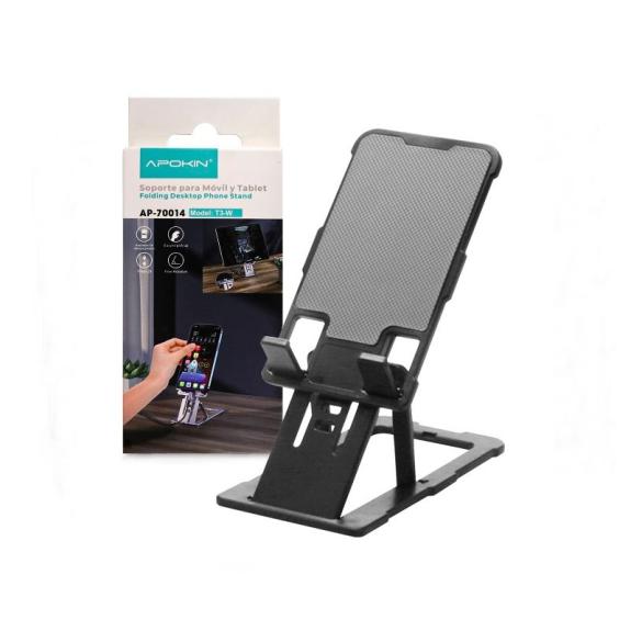 SOPORTE DE MOVIL Y TABLET PLEGABLE E INCLINACION AJUSTABLE NEGRO