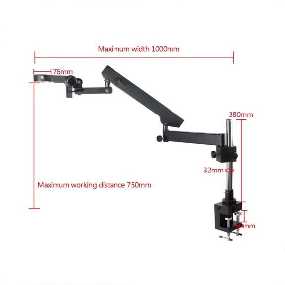 Soporte Enfoque Para Microscopio 76mm (Con Brazo Articulado)