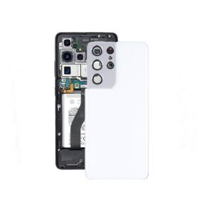 Tapa para Samsung Galaxy S21 Ultra 5G con embellecedor blanco