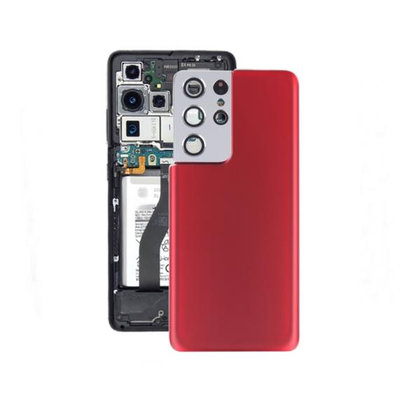 Tapa para Samsung Galaxy S21 Ultra 5G con embellecedor rojo