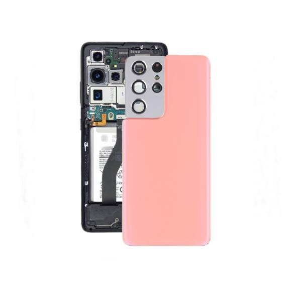 Tapa para Samsung Galaxy S21 Ultra 5G con embellecedor rosa