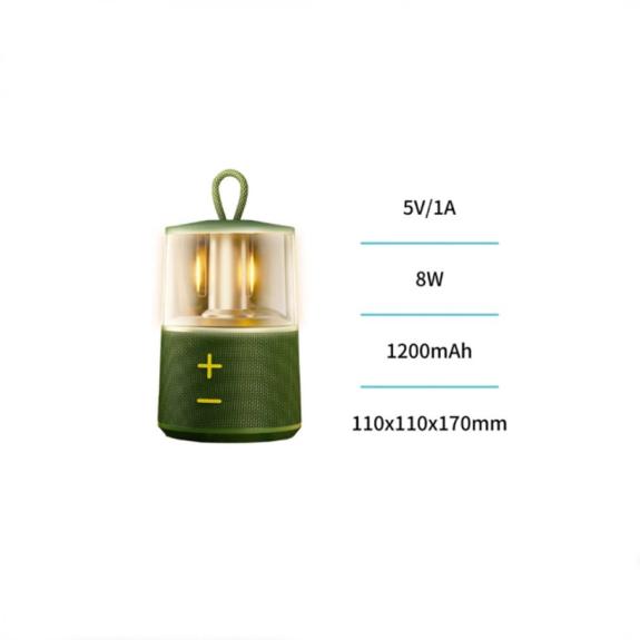 Unico Altavoz Bluetooth con lampara impermeable - Verde (8W)
