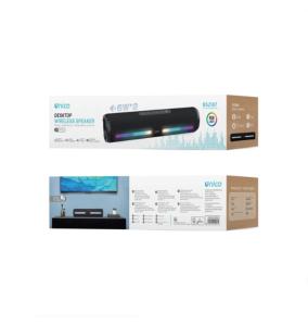 Unico Altavoz Bluetooth LED barra de sonido grande - Negro (12W)