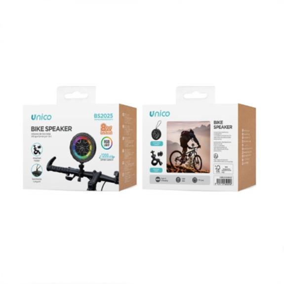 Unico Altavoz Bluetooth mini para bicicleta - Negro (8W)