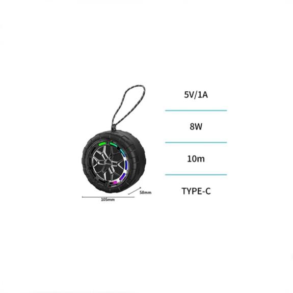 Unico Altavoz Bluetooth mini para bicicleta - Negro (8W)