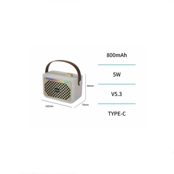 Unico Altavoz Bluetooth retro - Blanco (5W)