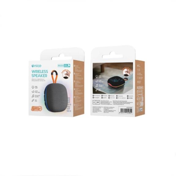 Unico Altavoz Bluetooth RGB pequeño - Gris (5W)