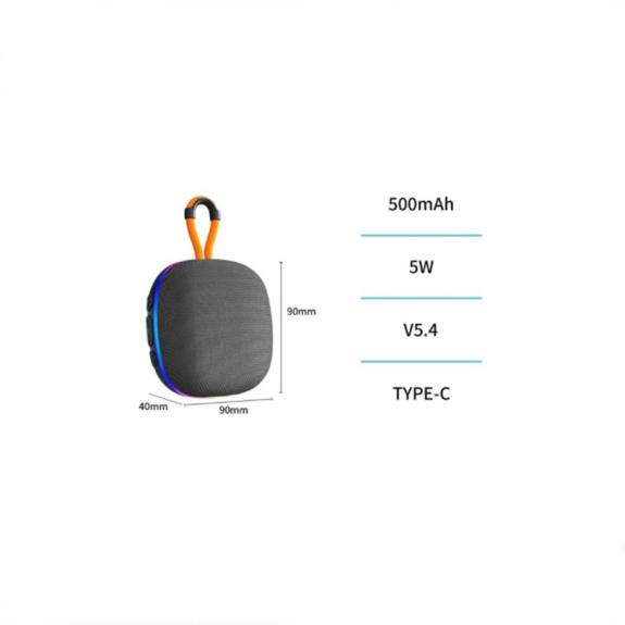 Unico Altavoz Bluetooth RGB pequeño - Gris (5W)