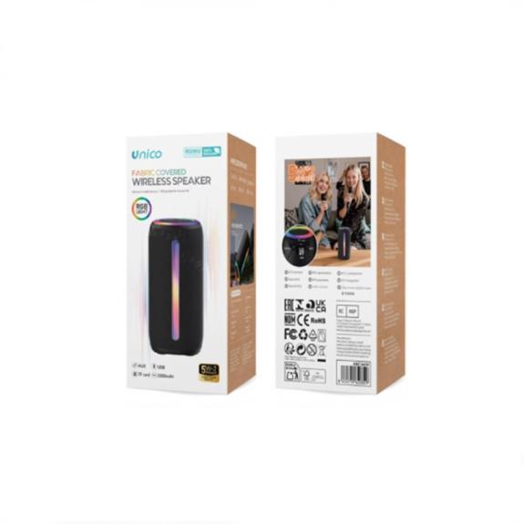 Unico Altavoz Bluetooth RGB pequeño – Negro (10W)