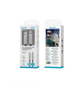 Unico Cable 4 en 1 USB a Tipo-C y Tipo-C a Lightning 1.2m -Negro