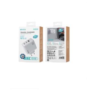 Unico Cargador triple USB y 2 Tipo-C PD100W carga rapida –Blanco