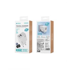 Unico Cargador USB y Tipo-C PD20W QC18W carga rapida - Blanco