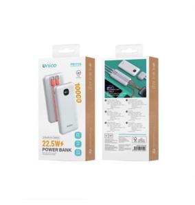 Unico Power Bank con cable Tipo-C y Lightning - Blanco(10000mAh)