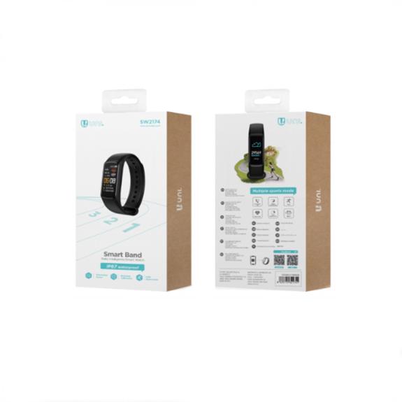 Unico Smartband Deportivo Con Podómetro y Pantalla - Negro