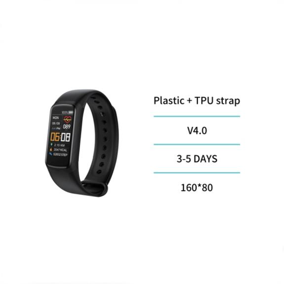 Unico Smartband Deportivo Con Podómetro y Pantalla - Negro